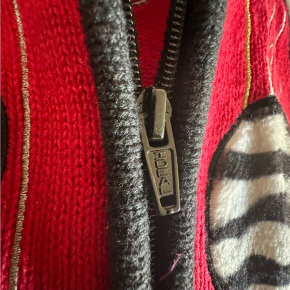 Animal Print Cheetah Zebra Christmas Ornament Zipper Sweater Vest Small Vintage - Picture 10 of 11